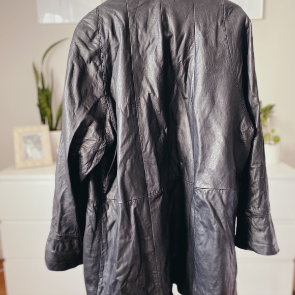 JONES NEW YORK Oversized 90’s Leather Men’s Blazer Outdoor Coat - Picture 3 of 6